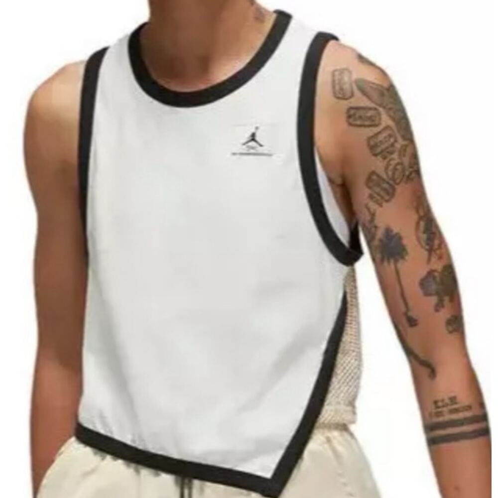 Nike Jordan Plus Size 2X‎ Women Tank Top with Mesh Back White Black